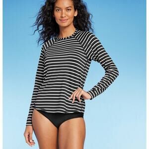 Kona Sol UPF 50 Crewneck Swim Shirt Rash Guard Black NWT Size S